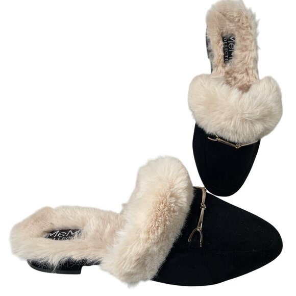 MeMoi House Slippers Womens 5/6 Slides Slip On Shoes Faux Fur Horse Bit Elegant - Picture 1 of 8